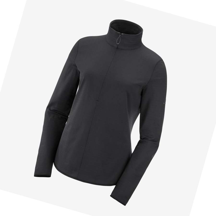 Salomon ESSENTIAL LIGHTWARM Kadın Kapüşonlu Sweatshirt Siyah | TR 2529DFM